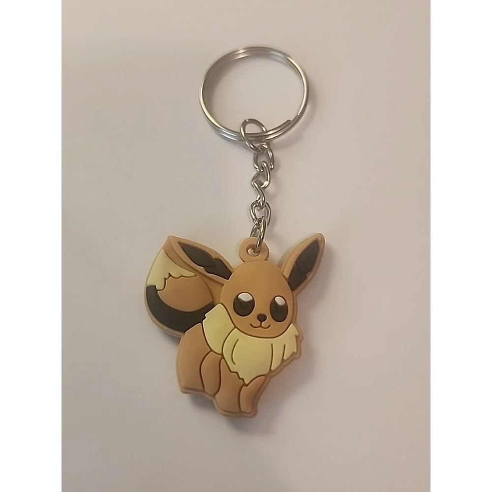 Small Eevee‎ Pokémon 2 Sided Rubber Keychain