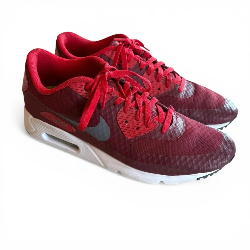 Nike Air Max 90 Ultra Red Burgundy Men's Size‎ 12 Running Shoes 819474-602
