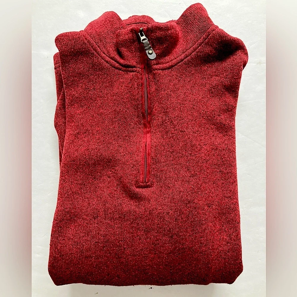 Men’s Pullover Sweater, XXL, Rust, Quarter Zipper, Haggar in Motion