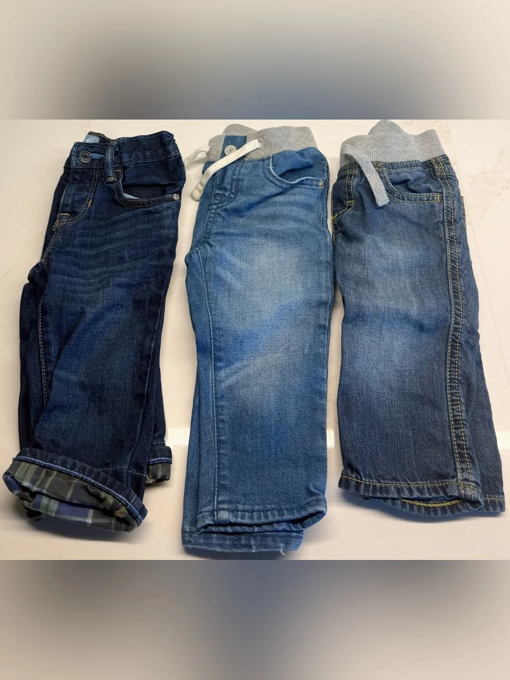 Baby Gap 12-18M Boys Jeans Bundle 3 Denim Pants Pull-On & Snap Waist