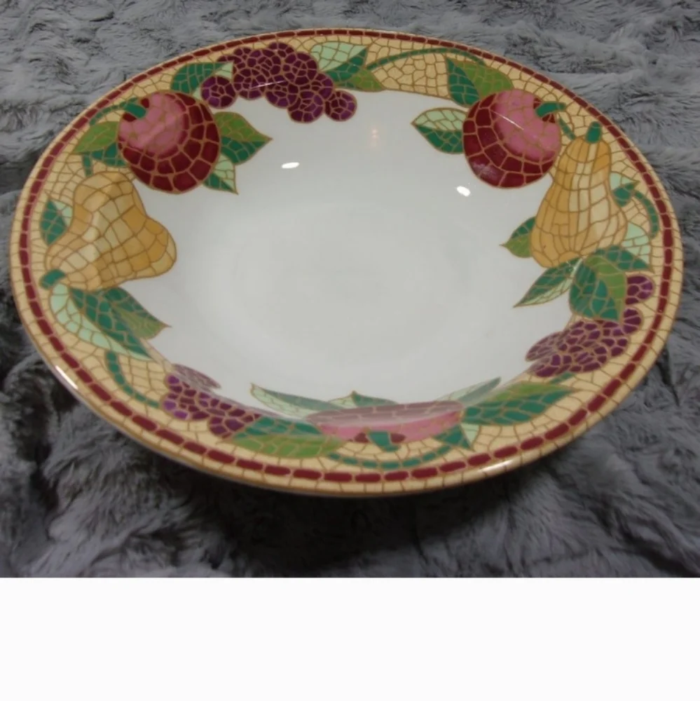 Pier 1 Vintage Mossaic Fruit Or Serving‎ Bowl 11.5 W 3 Deep