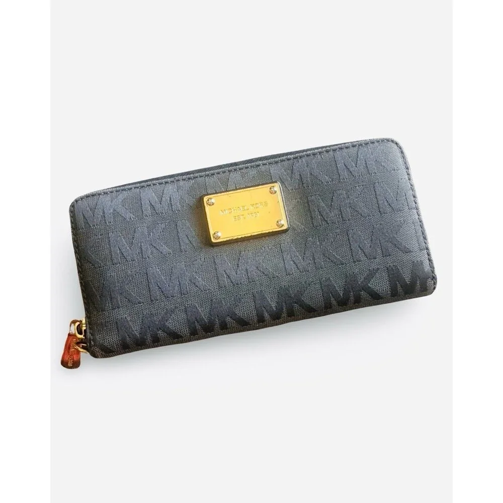 Michael Kors Jet Set Continental Travel Clutch Wallet XL Navy Blue