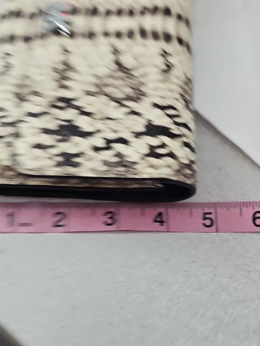 Michael Kors Snakeskin-Print Foldover Clutch - Black & Cream