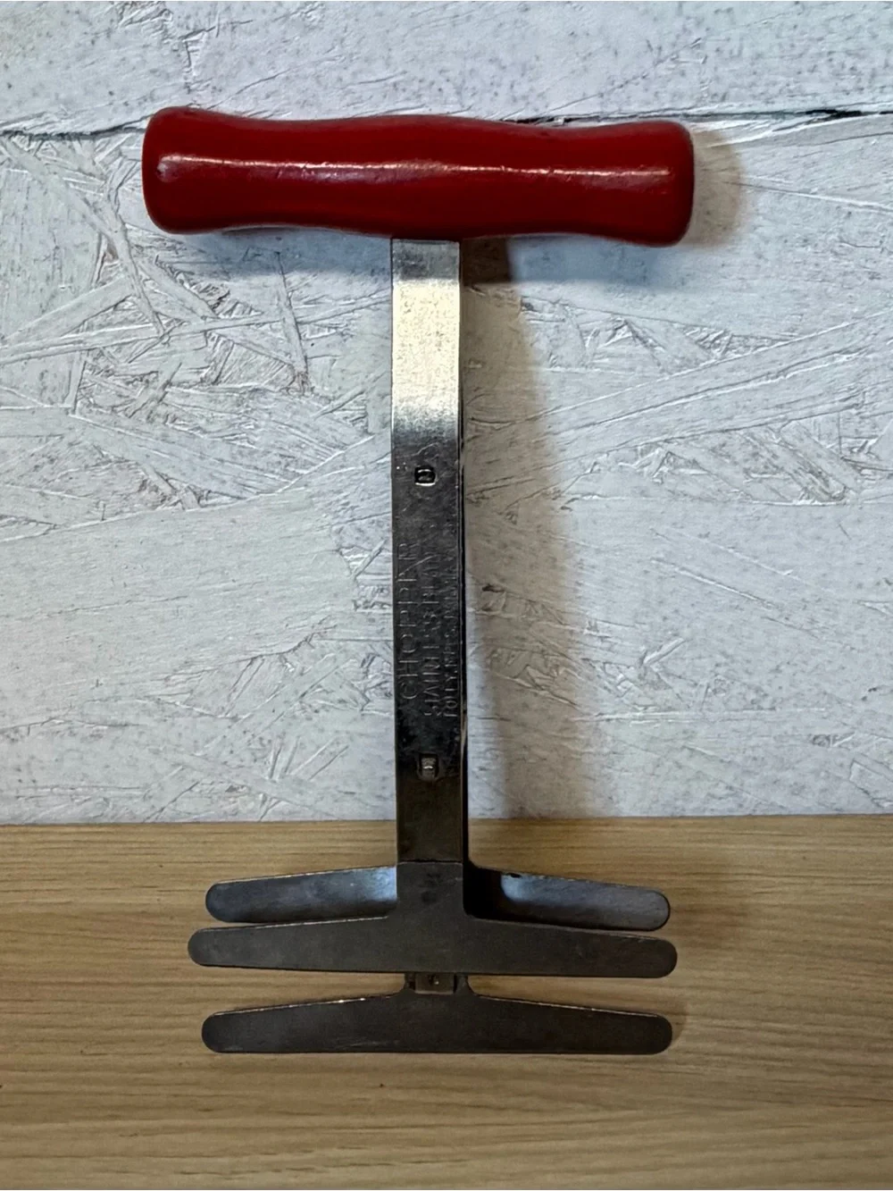Vintage Red-Handled Foley T-Shape Food Chopper