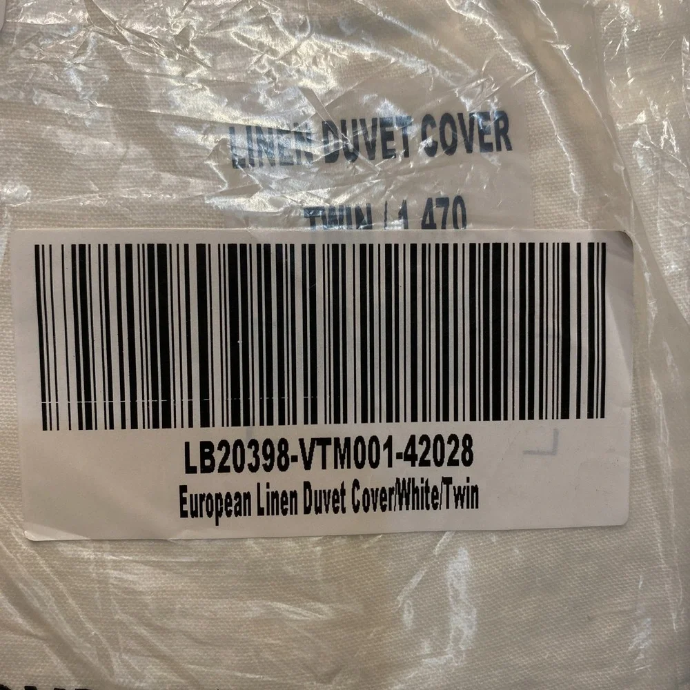 Quince European Linen Duvet Cover Twin Size White NO SHAMS 100% Linen