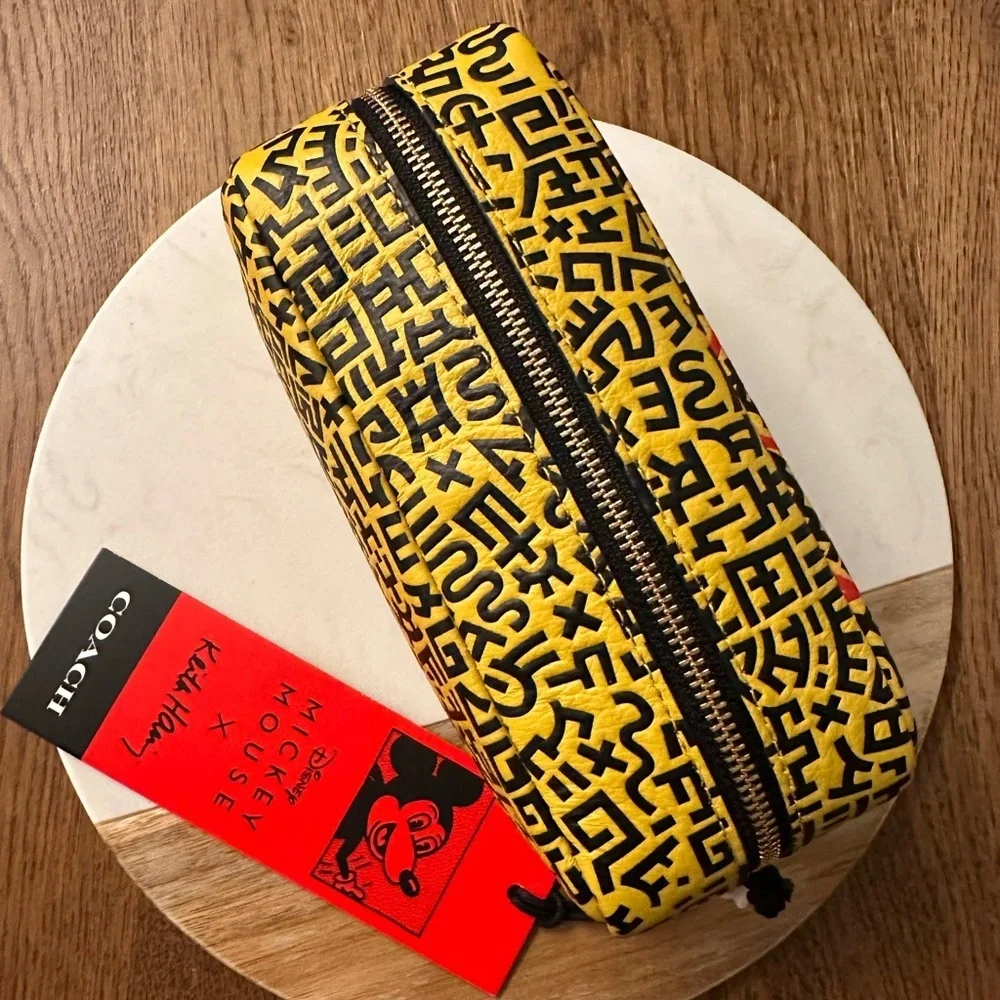 NWT! NEW! Coach Mickey Mouse x Keith Harring Pouch Limited Edition Cosmetic Bag