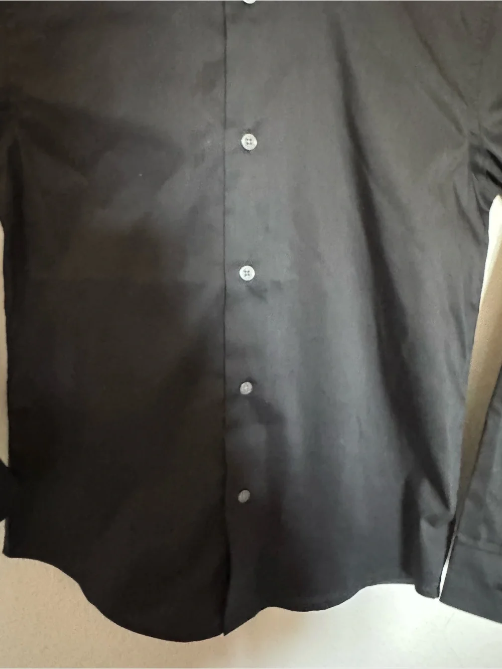 Calvin Klein Black Slim Fit Stretch Long-Sleeve Button-Down Shirt for Boys Sz 10