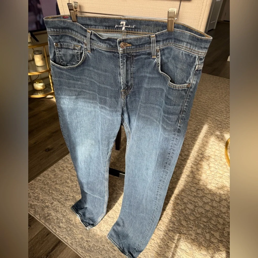 7 For All Mankind Standard Jeans Men's 36 Blue Stretch Cotton Denim