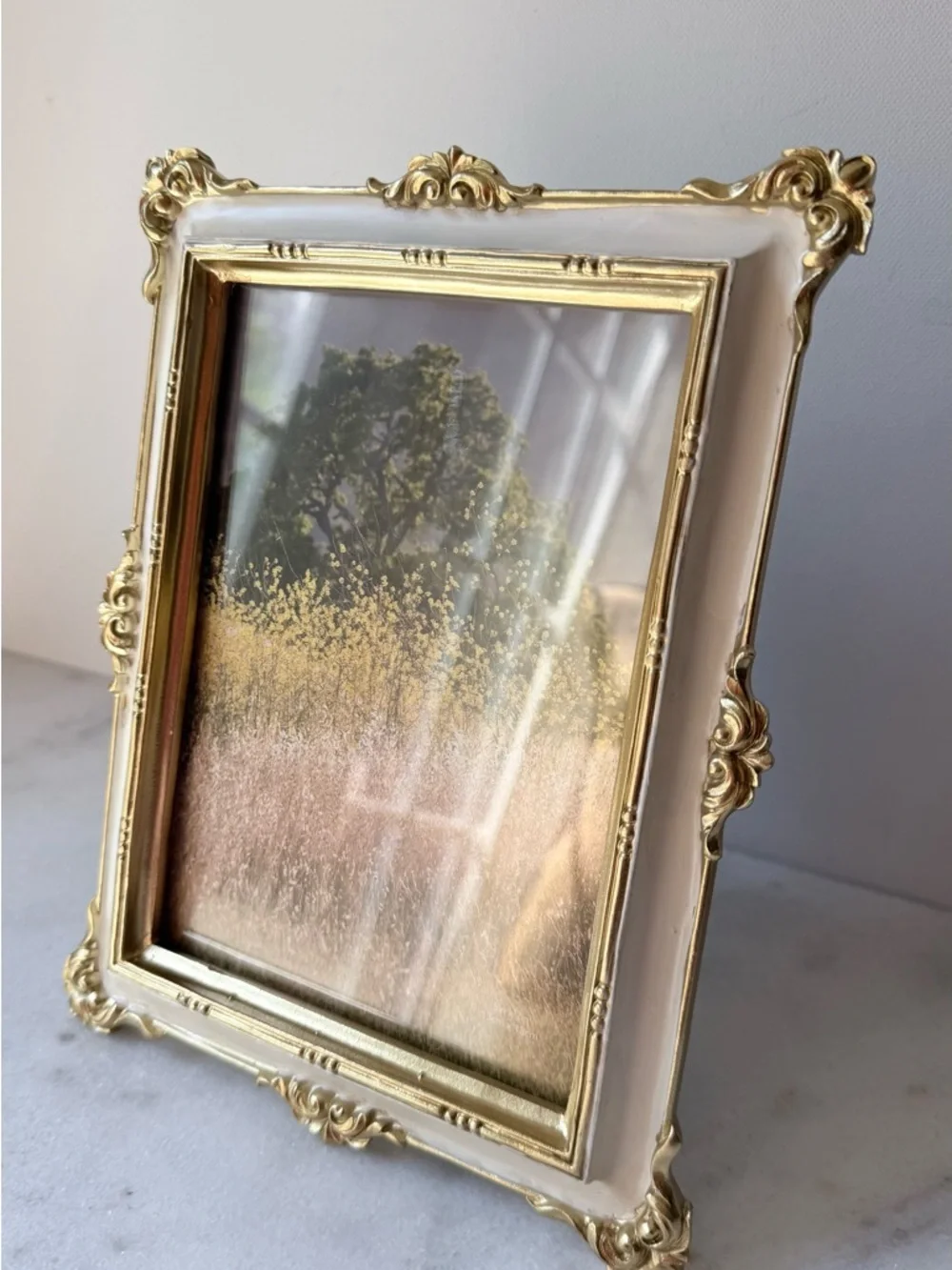Vintage-Style Gold and Cream Ornate Photo Frame - Home Accents
