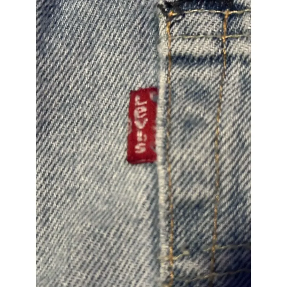 Levi's White Oak Cone Denim Selvedge Blue Jeans Distressed Size 30x34 Zip Fly