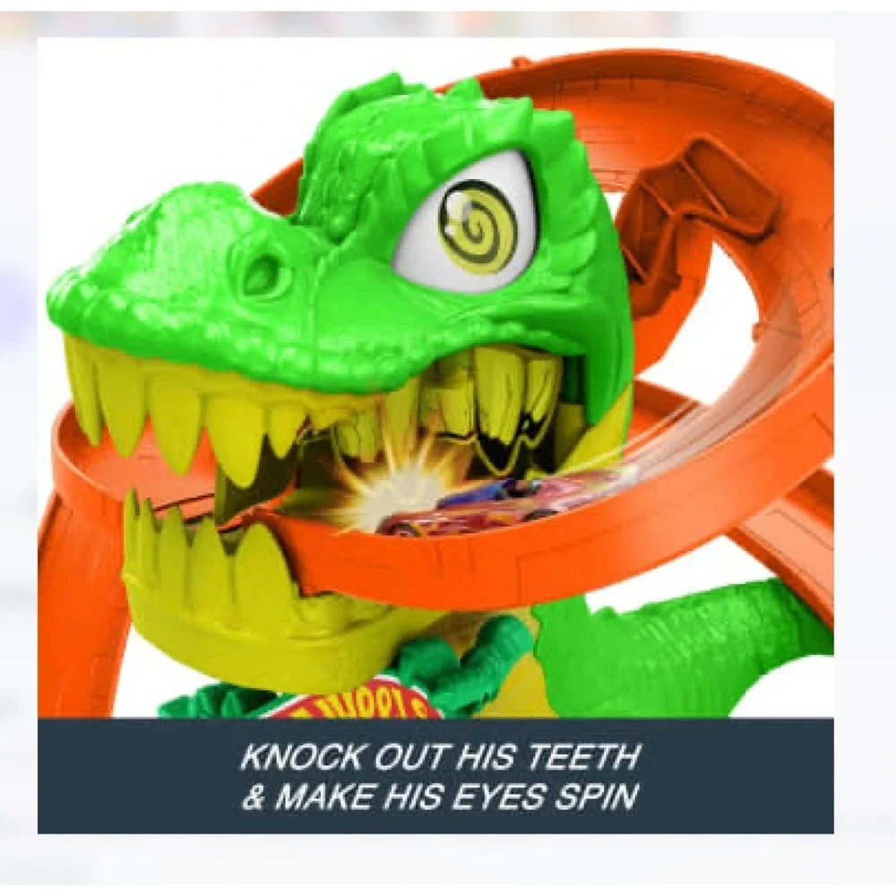 Hot Wheels T Rex‎ Blaze Battle Playset City Track Set Green NEW