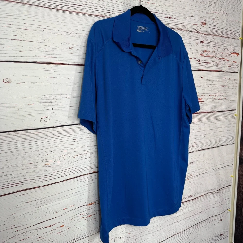 Nike Golf Dri-FIT Tour Performance Polo‎ XL Cobalt Blue Shirt Swoosh Classic
