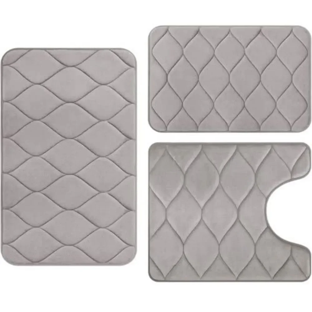 Colorxy Memory Foam Bathroom Rugs - Water Absorbent, Super Soft Non-Slip Bath Ma