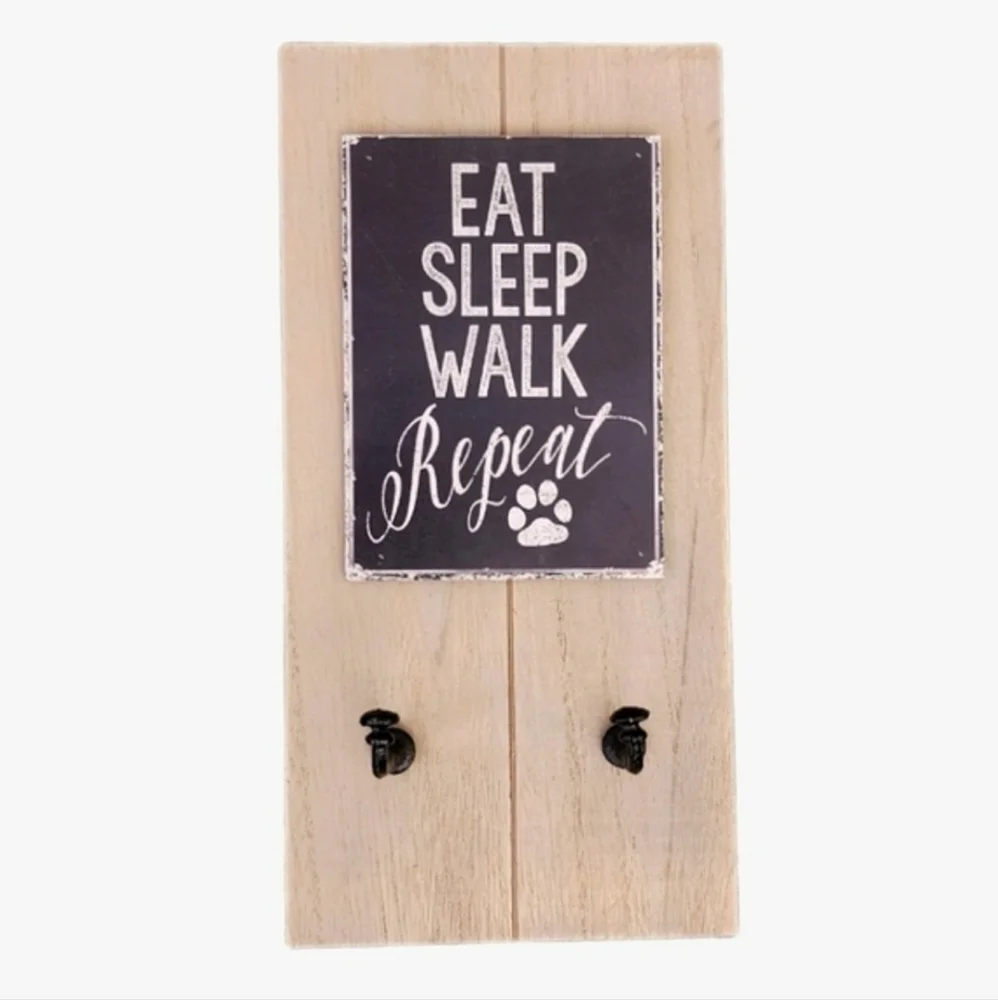 Pet Leash Hanger by Kirklands Eat Sleep Repeat Tan Size OS