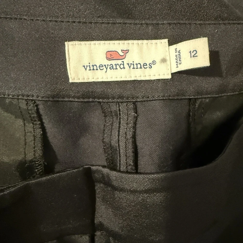 Vineyard Vines Silk Cocktail Pants Dress Womens Size 12‎ Black 2P0190 Formal
