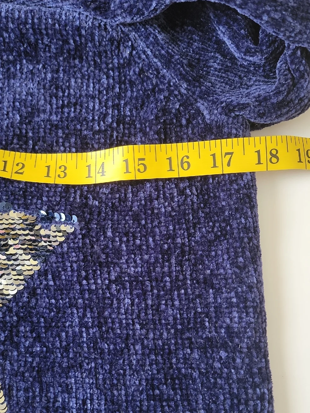 Justice Girls Flip Sequin Chenille Sweater Navy Blue Size 14/16