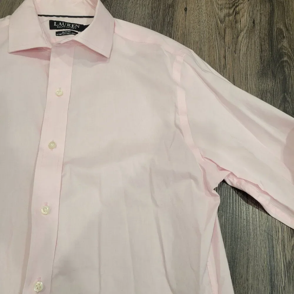 Polo Ralph Lauren Mens Pink Slim‎ fit Stretch 15.5 32/33