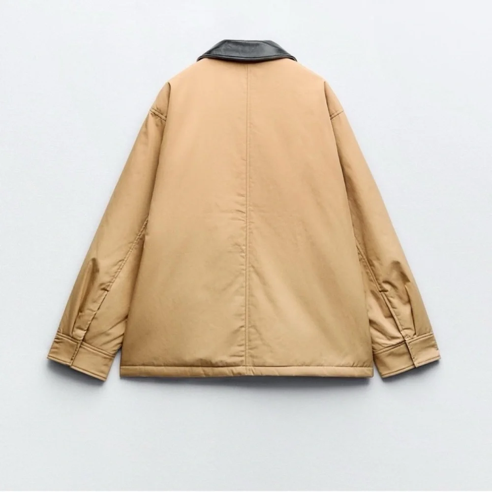 Zara leather faux contrast
