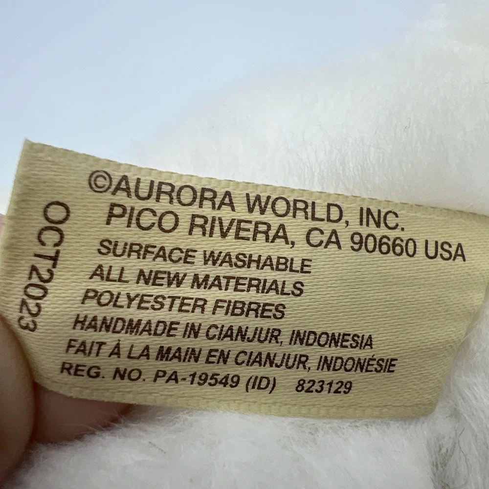 Miyoni by Aurora Lop Bunny Rabbit White/Gray Plush Stuffed Animal‎ Easter