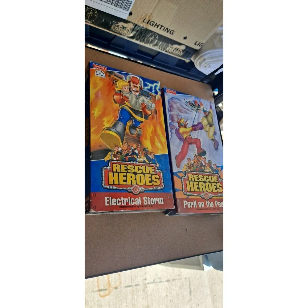 2- Rescue Heroes VHS‎ Tapes Electrical Storm & Peril On The Peaks