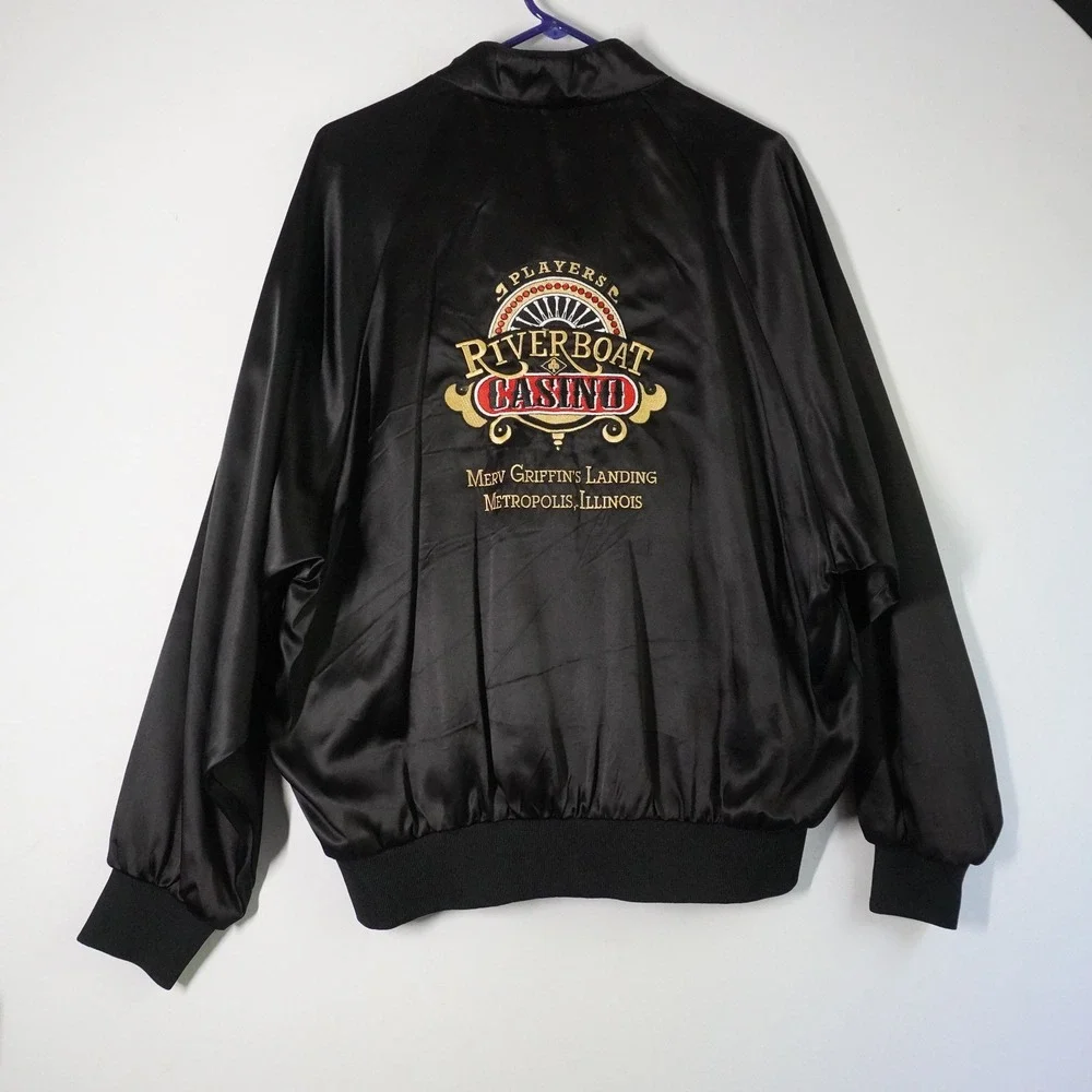 VTG Riverboat Casino Satin Jacket Merv Griffin's Landing Metropolis‎ Illinois XL
