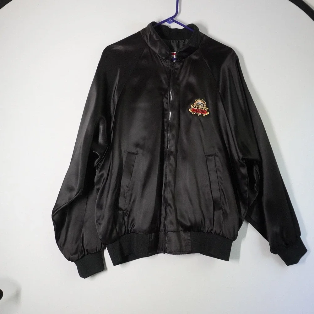 VTG Riverboat Casino Satin Jacket Merv Griffin's Landing Metropolis‎ Illinois XL