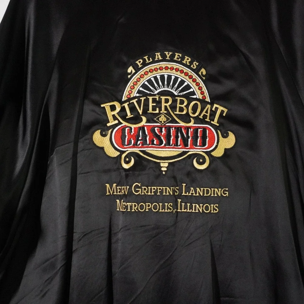 VTG Riverboat Casino Satin Jacket Merv Griffin's Landing Metropolis‎ Illinois XL