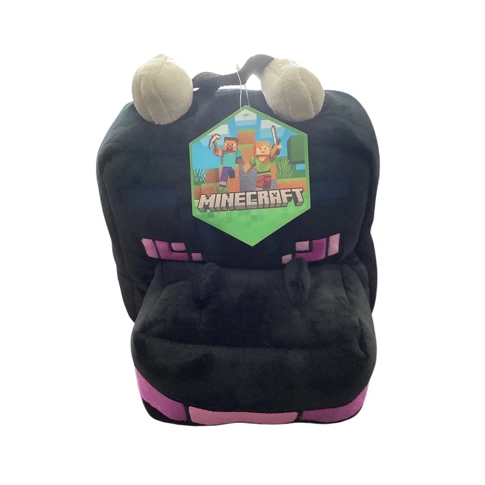 Minecraft Enderman Plush ‎ Kids Size Medium Black Purple Soft Cozy