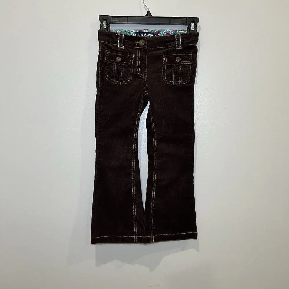 Mini Boden Girls‎ Corduroy Flare Pant Size 6Y Cotton Boho Casual Bottoms