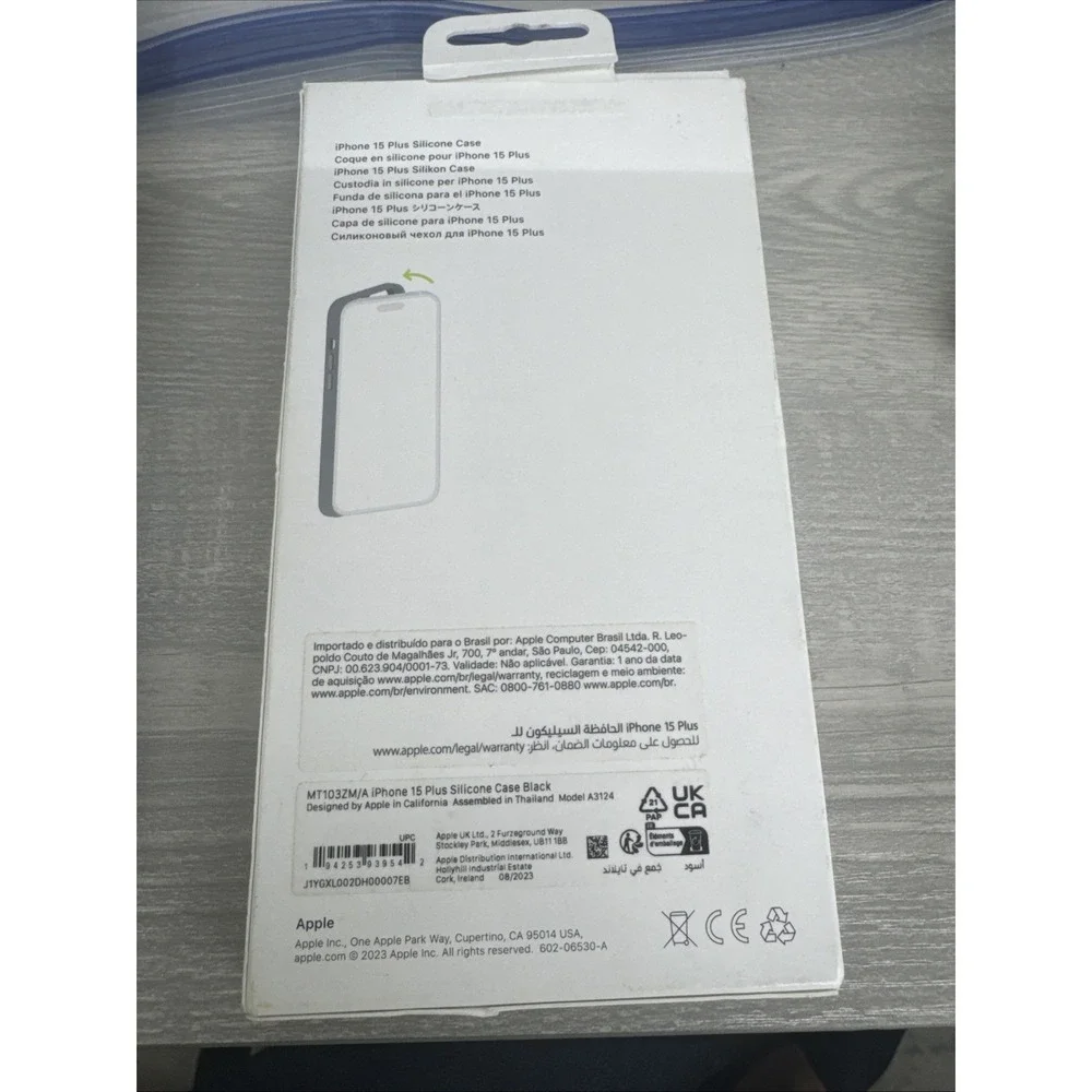 Open Box GENUINE Apple iPhone 15 Plus Silicone Case with MagSafe - Black