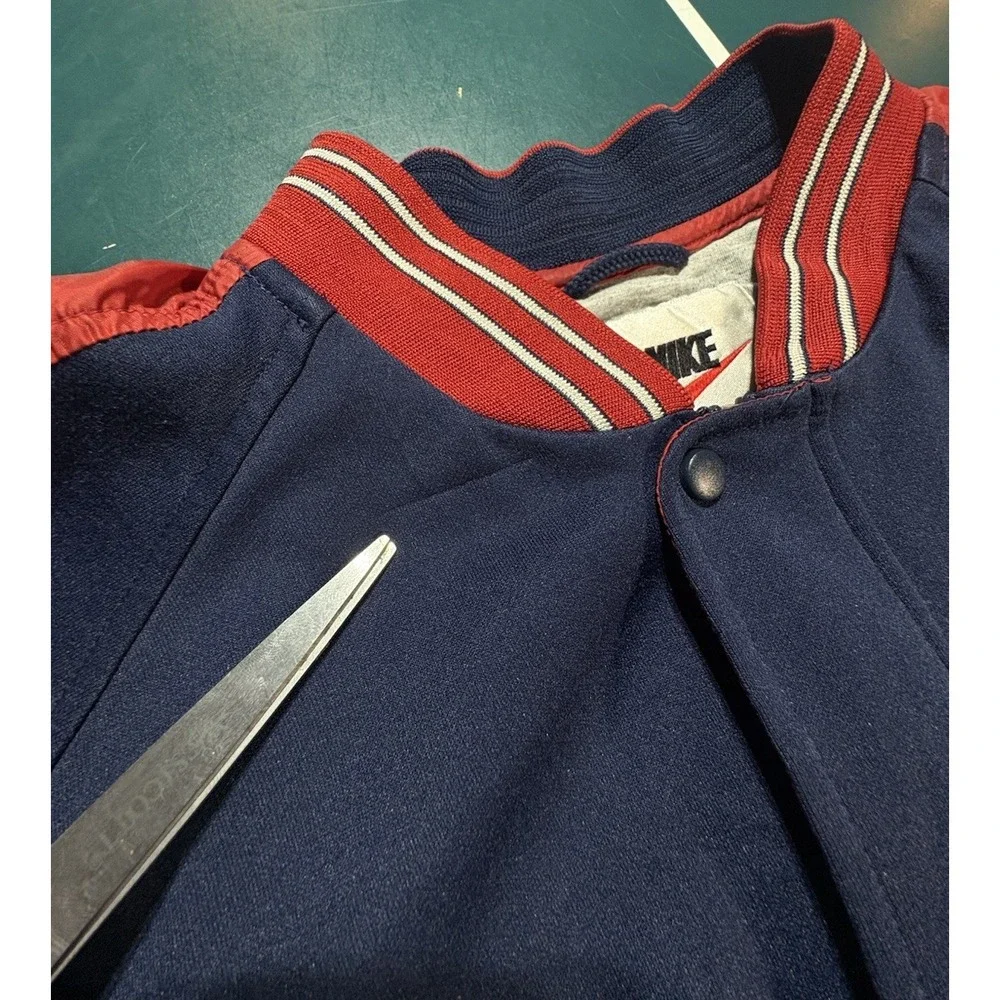 Vintage 90's Nike Bomber Jacket Track Jacket swoosh Red‎ Blue Color Block Size L