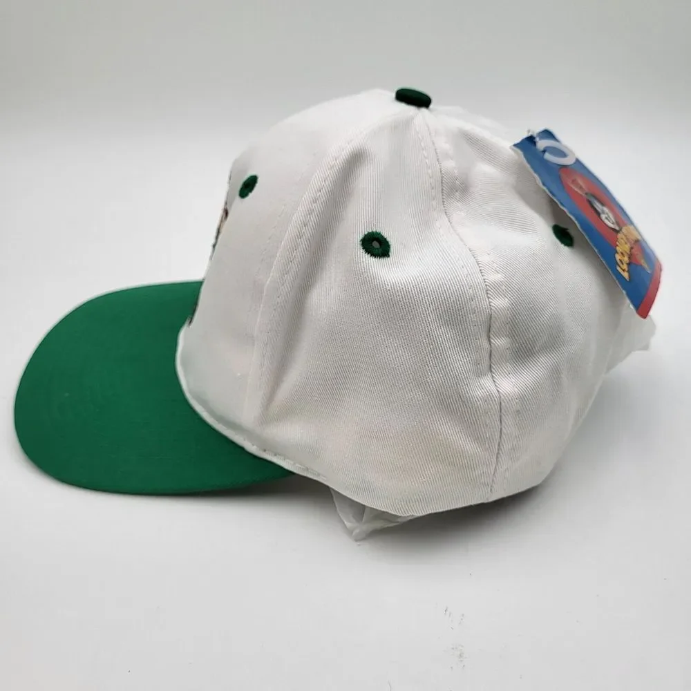 Vtg Taz White Hat‎ Looney Tunes One Size Snapback Pot of Gold St. Patrick's Day