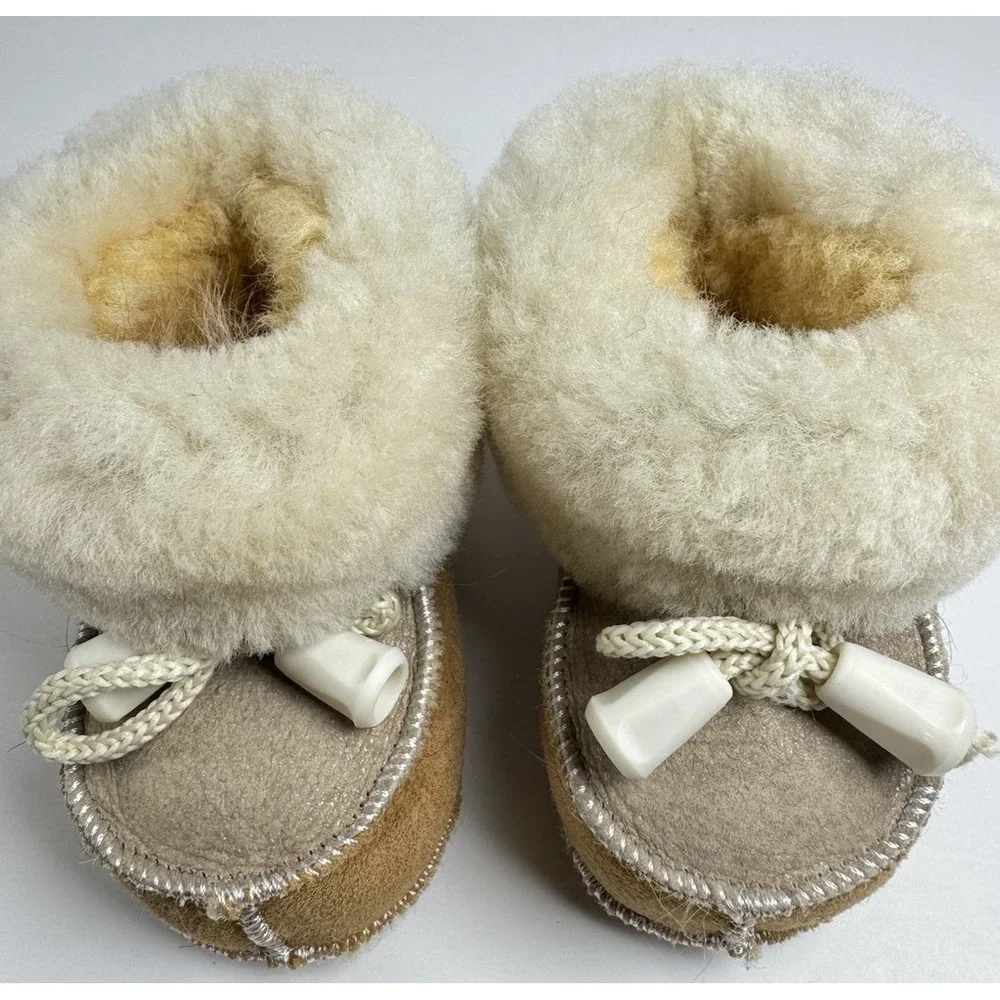 BABY ‎ SLIPPERS/SHEEPSKIN BOOTS FOR BABY 100% GENUINE LEATHER UNISEX SIZE UK 3