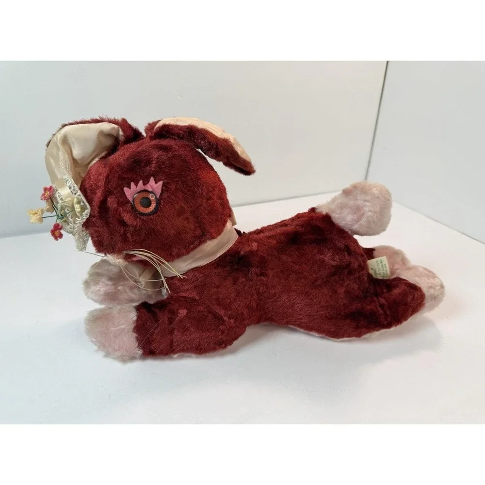 Gund‎ Creation Swedlin Sani-Foam Plush Red Pink Easter Rabbit Bunny Hat 14