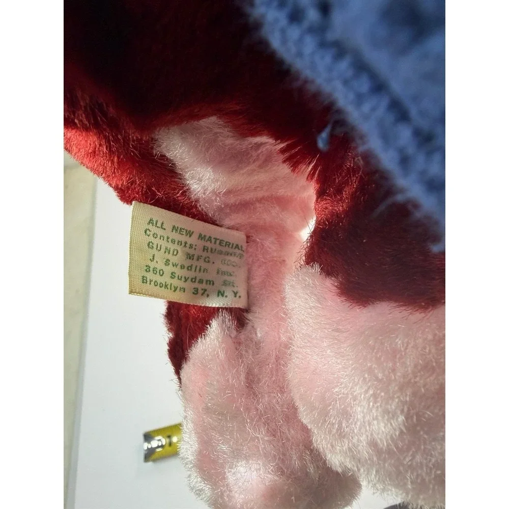 Gund‎ Creation Swedlin Sani-Foam Plush Red Pink Easter Rabbit Bunny Hat 14