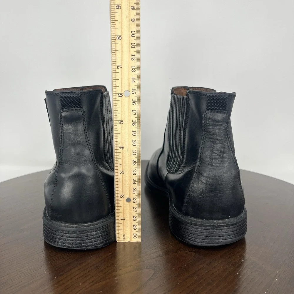Johnston & Murphy XC4 Boots Men 11.5M Black Sheepskin Chelsea Dual Width Pull On