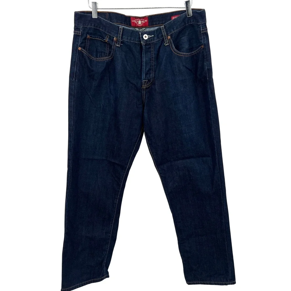Lucky Brand Jeans 221 Original‎ Straight Size 38 x 30 Dark Wash Button Fly