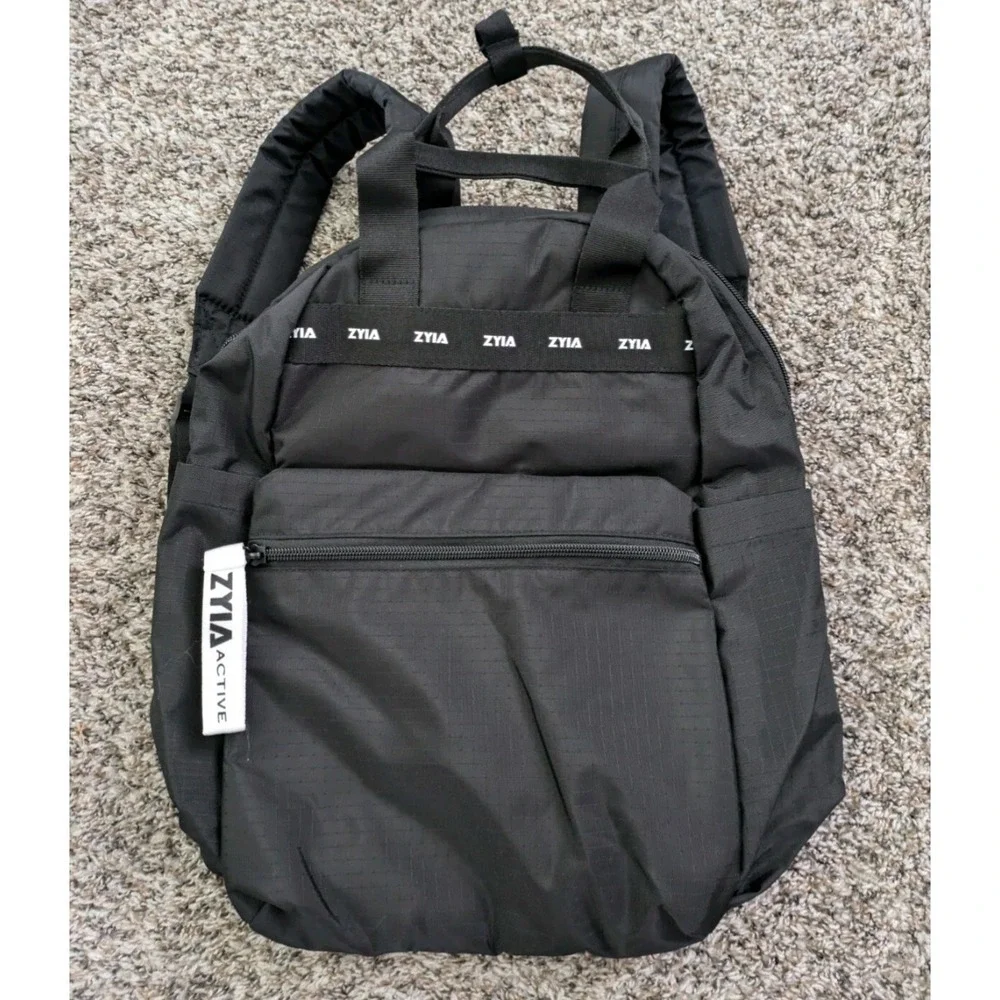 Zyia Active‎ Vooray Yoga Flux Backpack Black Activewear Bag EUC
