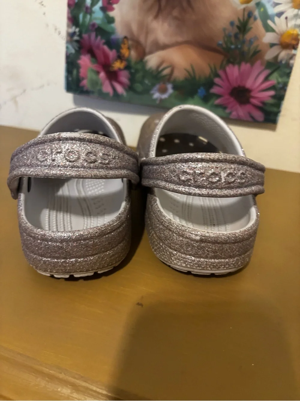 CROCS glitter finish