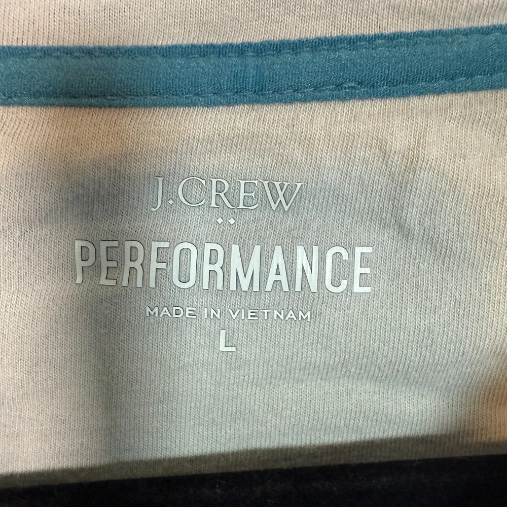 J Crew Pullover Mens Large Blue 1/4‎ Zip Long Sleeve Athletic Top Performance