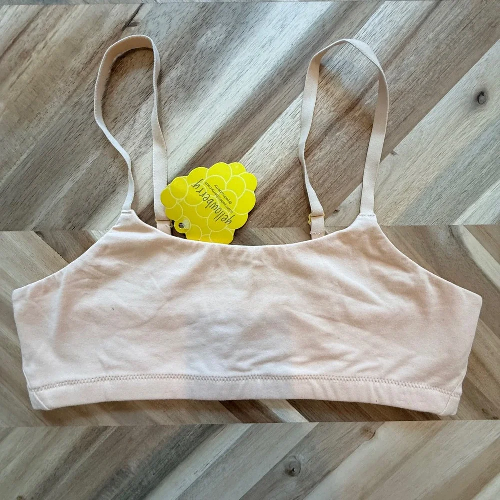 Yellowberry Pipit Bra Kit Peach Nude Bralette‎ Adjustable Straps XL NWT