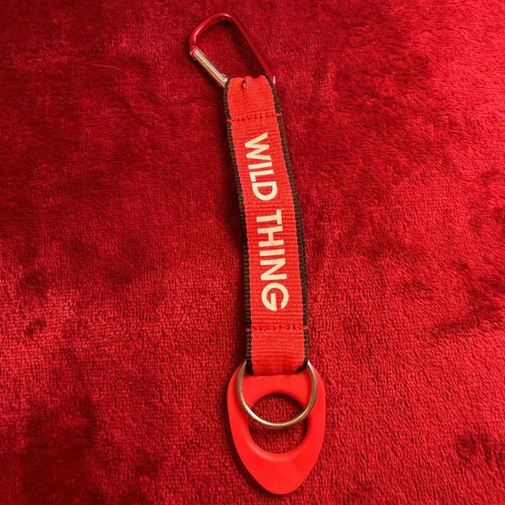 Wild Thing Red Woven Keychain Carabiner Clip Key‎ Ring Strap Accessory 7 Inch