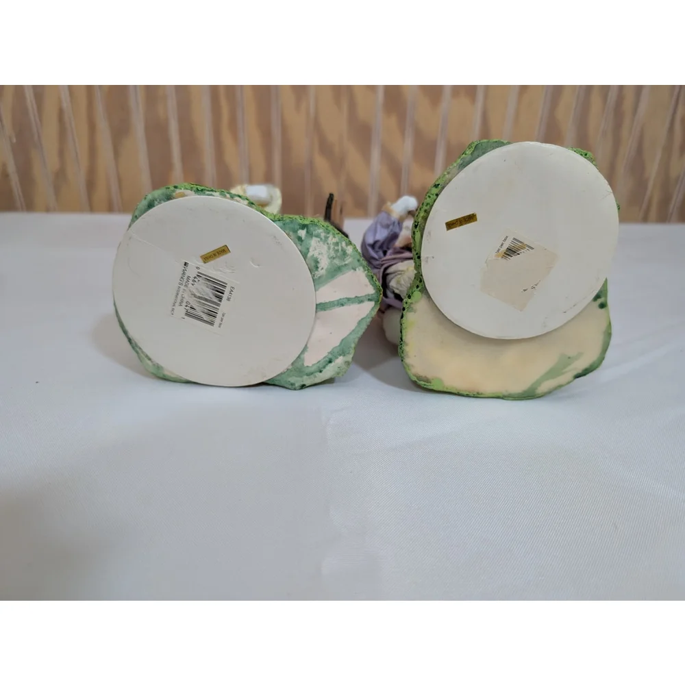 Vintage Paper Mache / Resin Easter Bunny Figurines Set of 6 (1 missing foot)