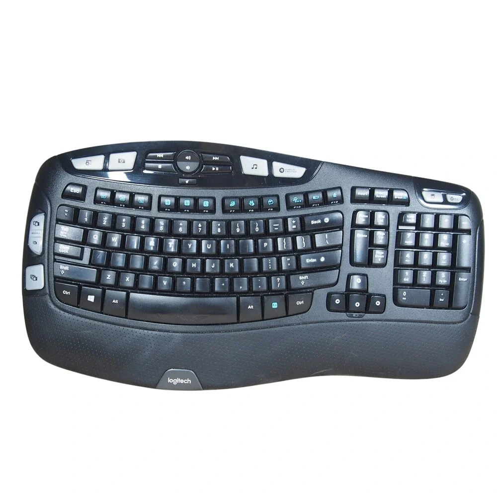 Logitech K350 Wave Keyboard Y-R0053‎ 820-002546 Ergonomic No USB Dongle, Tested