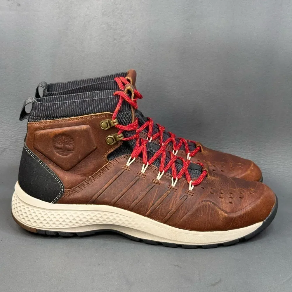 Timberland Mens FlyRoam Trail Mid Leather Forty Wheat sneaker boot Sz 10