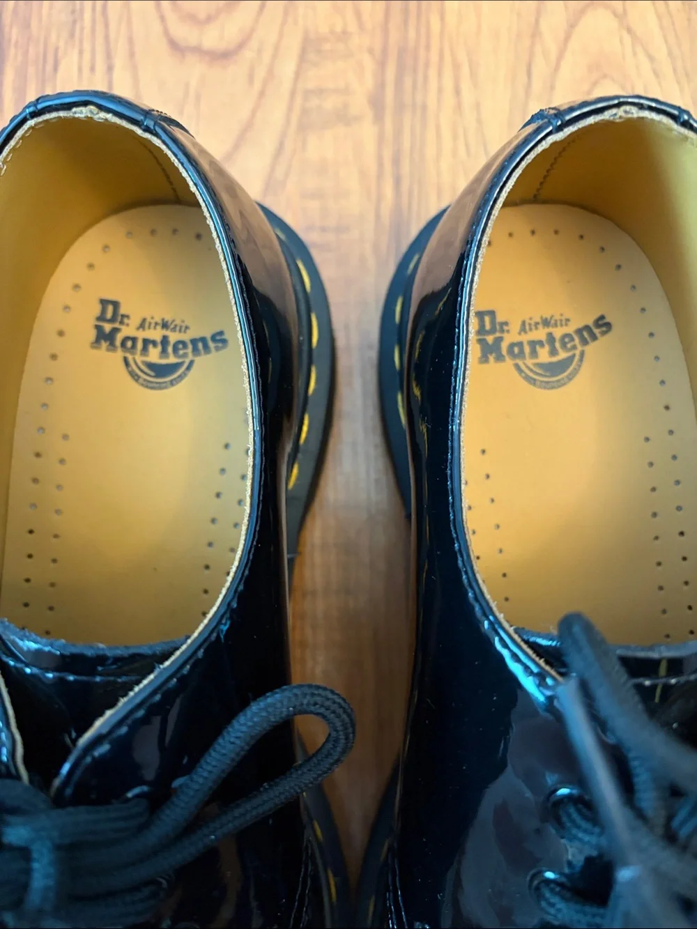 Dr. Martens Ladies Oxfords Black Patent Leather Shoes, size 8