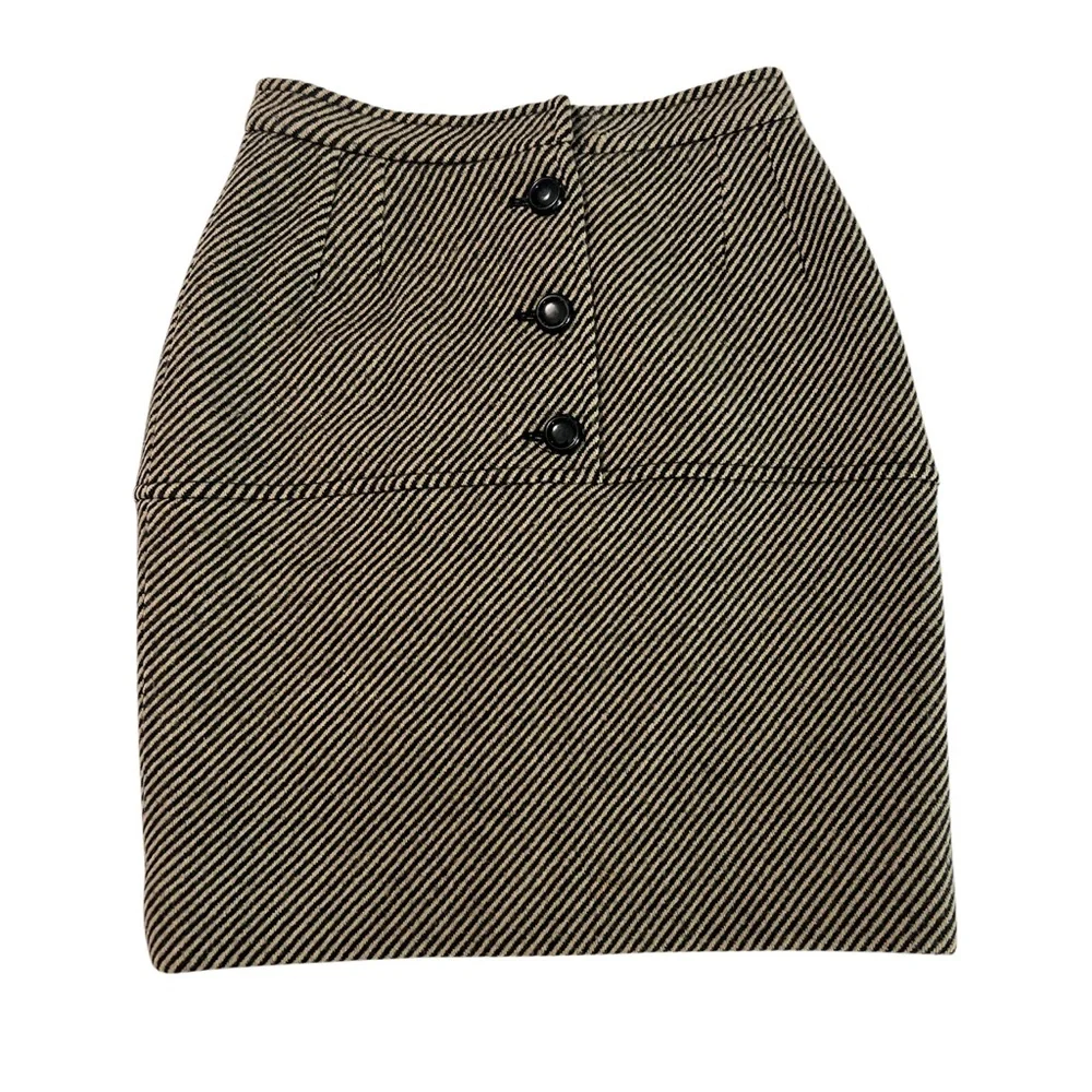 Valentino Boutique Vintage Wool Tweed Mini Skirt Designer Luxury SZ 4 EUC