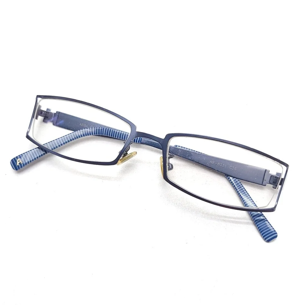ABBA Eyeglass Frames ONLY AB‎ 8031 C36 52/18/138 Silver Blue