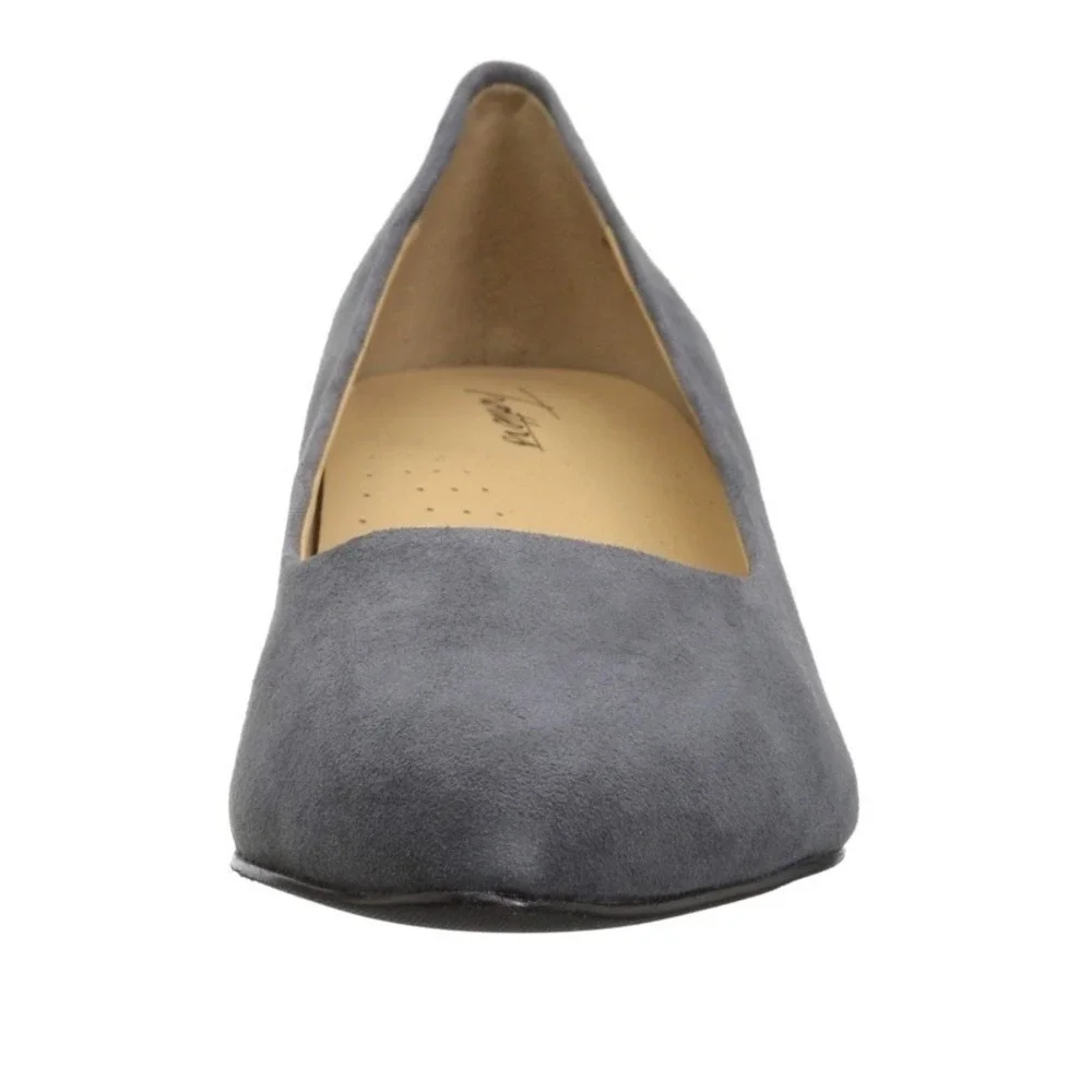 Trotters Women's Kiera Pump Heel Shoe Gray Suede ‎ 8 Narrow New