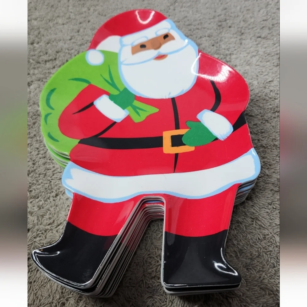 Wondershop Set Of 10 Christmas 2024 Santa Melamine Plates